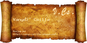 Vanyó Csilla névjegykártya