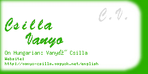 csilla vanyo business card